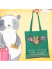 Mr. & Mrs. Panda Strandtasche Fledermaus Flügel mit Spruch in Mint