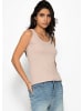 SASSYCLASSY Tank Top mit Ausschnitt in Beige
