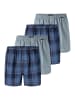 Schiesser Boxershorts Web in Grau / hellblau / rot