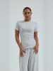 T-Shirt Jacquard in Lt grey melange