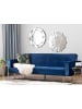 Beliani 3-Sitzer Sofa VISNES in Blau/Gold - (W) 218 x (H) 80 x (L) 81 cm