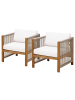 home24 Loungesessel Bayton 2er-Set in Beige / Braun