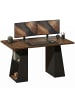 HOMCOM Schreibtisch in Braun-Schwarz 140L x 78B x 75H cm