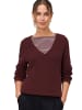 Zero  Strukturpullover mit V-Ausschnitt in Mystic Berry