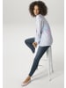 Aniston CASUAL Schlupfbluse in wollweiß-türkis-jeansblau-pink-malve