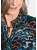 GOLDNER Leichte Jersey-Druckbluse, Langarm in royalblau / gemustert