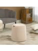 HOMCOM Aufbewahrungs-Ottomane-Ø44 x 47,5Hcm-Beige