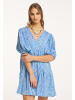 IZIA Damen Sommerkleid in Blau Weiss