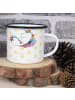 Mr. & Mrs. Panda XL Emaille Tasse Einhorn Wolke 7 ohne Spruch in Weiß