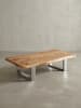 KADIMA DESIGN Massiver Akazienholz Couchtisch, Landhausstil, stabile Metallbeine