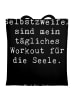 Mr. & Mrs. Panda Tote Bag Spruch Selbstzweifel Workout mit Spruch in Schwarz