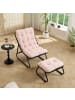 ABRIHOME Loungesessel in Rosa mit Ottomane Sitzkissen für Wohnzimmer