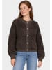 Sublevel Strickjacke Knopfleiste Rundhalsausschnitt in Dunkelbraun