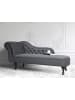 Beliani Chaiselongue NIMES in Grau/Schwarz - (W) 169 x (H) 79 x (L) 65 cm