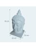 relaxdays Buddha-Kopf in Weiß - 60 cm