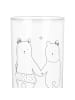 Mr. & Mrs. Panda Wasserglas Bär Freundin mit Spruch in Transparent
