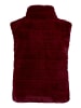 BETTY & CO Kunstfell-Weste mit Stehkragen in Fall Burgundy