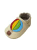 Yalion Elfenbeinfarbene Baby-Leder-Laufschuhe Heißluftballonmotiv