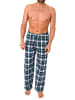NORMANN Flanell Schlafanzug Pyjama Hose Karo - 76584 in türkis