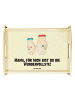Mr. & Mrs. Panda Tablett Bären mit Blumenkranz mit Spruch in Gelb Pastell