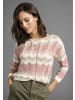 Laura Scott Strickpullover in beige-weiß-rosa-gestreift