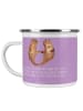 Mr. & Mrs. Panda Camping Emaille Tasse 4. Hochzeitstag Seidenhoc... in Lavendeltraum
