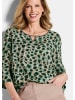 GOLDNER Blusenshirt Elegante Viskosebluse mit Leo-Muster in graugrün / gemustert