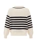 NAEMI Damen Pullover in Wollweiss Schwarz