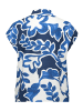 BETTY & CO Hemdbluse mit Print in Weiß/Dunkelblau