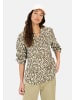 Camel Active Langarm-Bluse mit Allover-Print in Olive-Beige