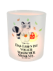 Mr. & Mrs. Panda Glas Windlicht Waschbär Laterne mit Spruch in Transparent