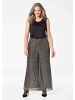 GOLDNER Kurzgröße:  Palazzohose Moderne Stretchhose mit Rundumdehnbund in schwarz / metallic / gemustert