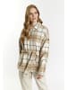 DreiMaster Damen Übergangsjacke Mit Karomuster in Karo Beige Wollweiss