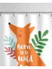 Juniqe Duschvorhang "Born to Be Wild Fox" in Grün & Orange