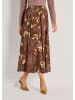 MADELEINE Eleganter Midirock mit floralem Design in tabakbraun / multicolor
