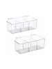 relaxdays 2 x Schranktür Organizer in Transparent - (B)25,5 x (H)10 x (T)12,5 cm