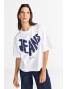 Rich & Royal T-Shirt mit Jeans-Print in White