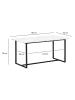 KADIMA DESIGN Esszimmertisch 160x80x76 cm Küchentisch in Marmor-Optik Modern, in Weiß