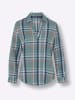 Sieh an! Flanellbluse in jade-dunkelblau-kariert