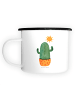 Mr. & Mrs. Panda Emaille Tasse Kaktus Sonne ohne Spruch in Weiß