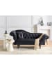 Beliani Chaiselongue LATTES II in Schwarz/Braun - (W) 192 x (H) 81 x (L) 59 cm