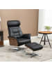 HOMCOM Relaxsessel mit Hocker in Schwarz 80L x 84B x 108H cm