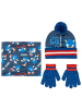 COFI 1453 Sonic Kinder 3 Teilig Mütze & Schal & Handschuhe Set in Blau