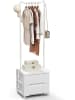 COSTWAY Kleiderständer mit 3 Schubladen in Weiß