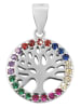 Adeliás Damen Anhänger Lebensbaum aus 925 Silber mit Zirkonia in silber