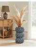 Beliani Blumenvase MUZAKI in Blau/Gold - (W) 26 x (H) 52 x (L) 26 cm