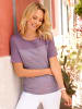 Sieh an! Kurzarm-Shirt in violett-mauve-bedruckt