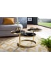 KADIMA DESIGN Couchtisch mit 3 Tischplatten / Gold 58 x 43 x 58 cm,