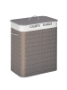 HOMCOM Wäschekorb-52L x 32B x 63H cm-Grau+Weiß