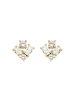 Luxenter Ohrringe aus 925er Sterlingsilber mit  Zirkonia-Steinen 18K Gelbgold-Finish